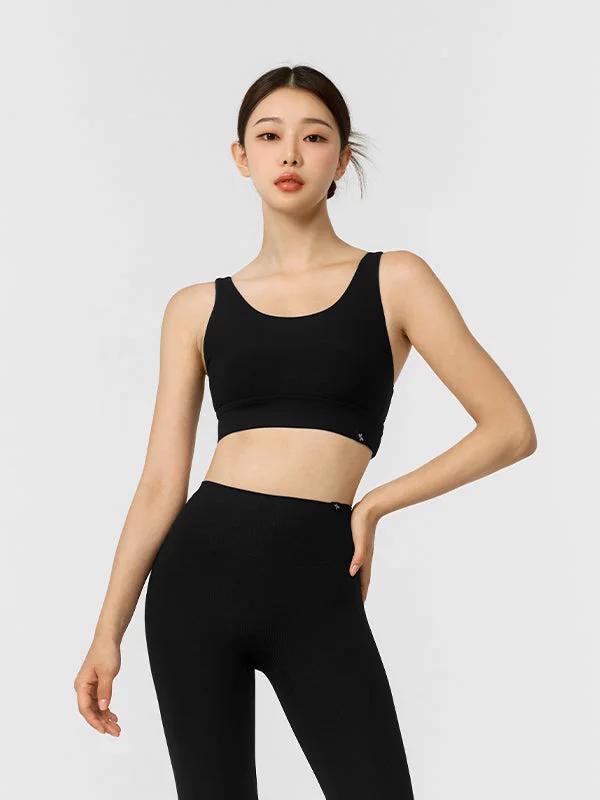 anti - odor women sport bra for freshness Comfort Tension Ribbed Bra Tops