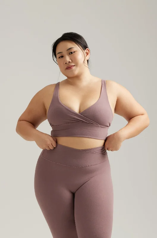 padded women sport bra for nipple coverage Wrap Bra in Soda