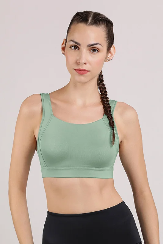 moisture wicking women sport bra for dryness Energize Active High Impact Sports Bra - Granite Green moisture wicking women sport bra for dryness Energize Active High Impact Sports Bra - Granite Green