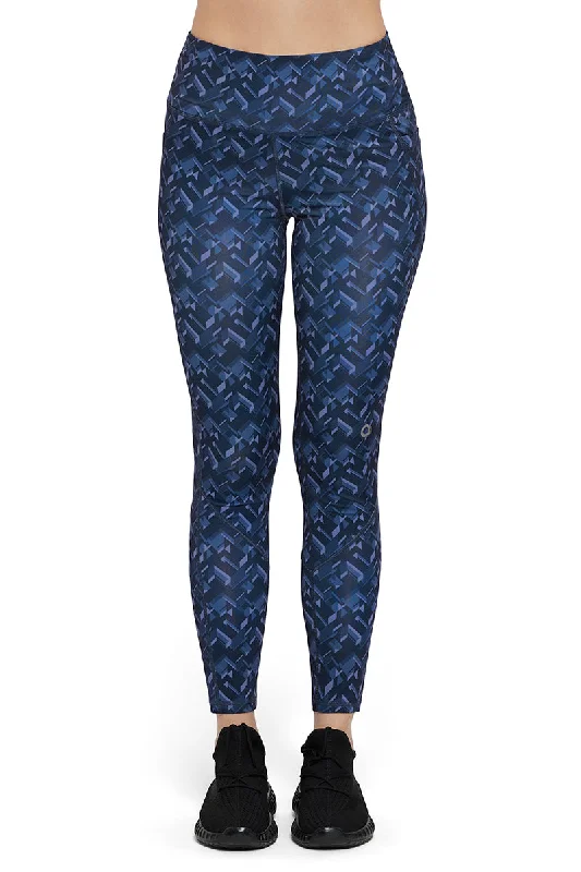 petite medium impact women sport bra Energize Sports Tights - Midnight Print 01