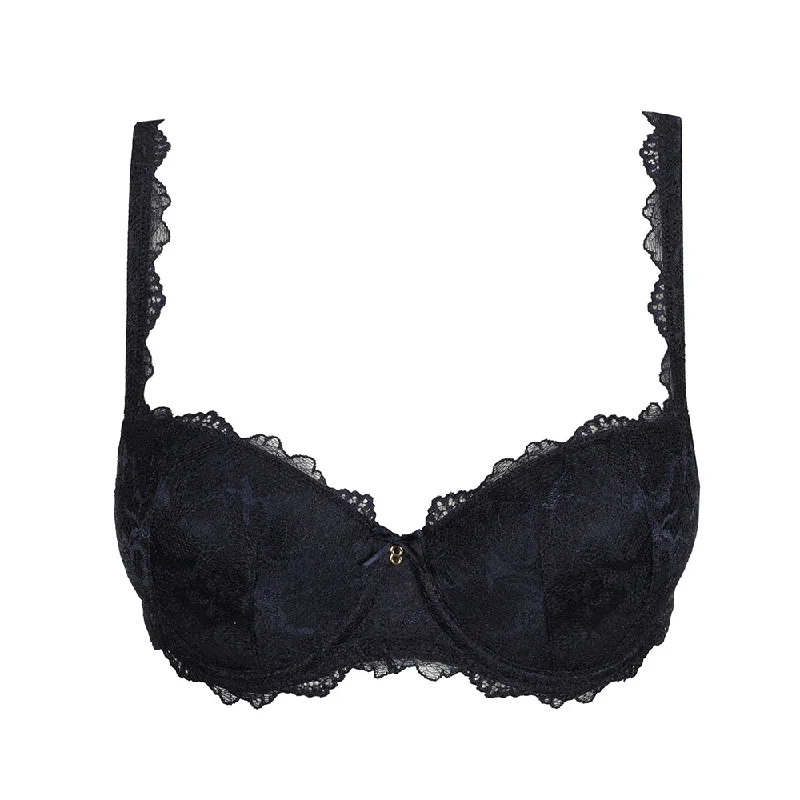 nursing women lace bra for breastfeeding ease Manyla Velvet Blue Padded Balconette Bra