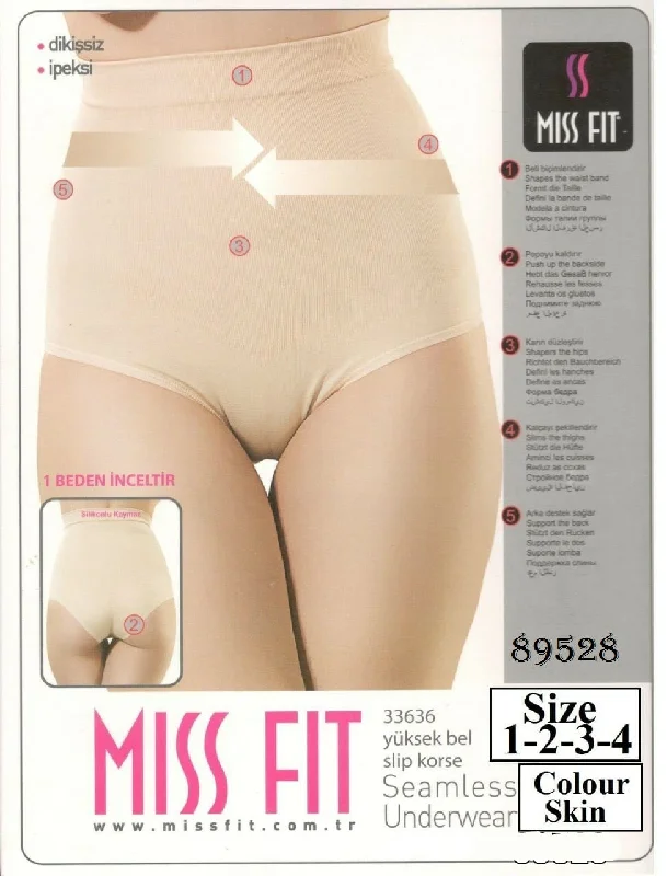 High - waisted shaper shorts for tummy control​ Miss Fit Cuff Girdle, Parlak Pacali Korse Seamless Body Shaper Underwear - 33636