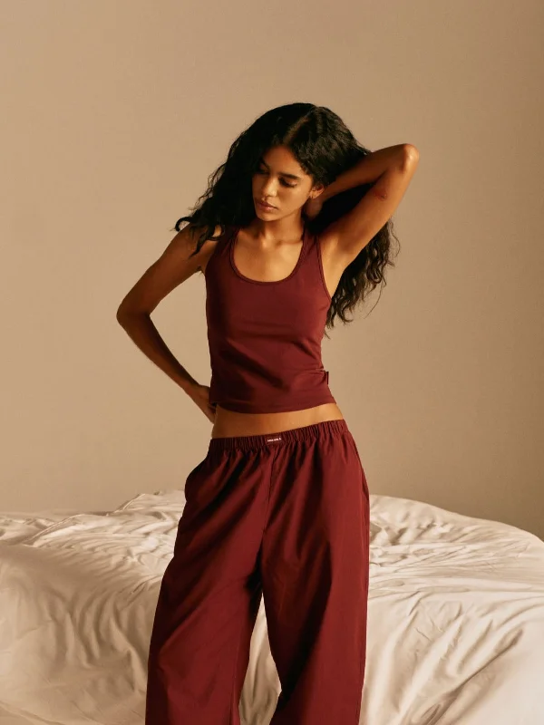 affordable women sport bra for budget - conscious shoppers Modal Racer Vest - Burgundy affordable women sport bra for budget - conscious shoppers Modal Racer Vest - Burgundy