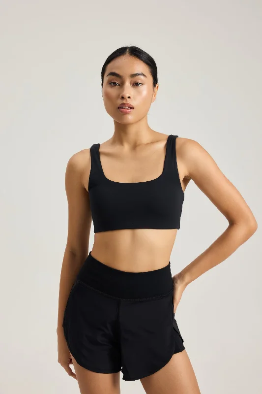 plus size friendly women sport bra designs Reversible All Day Bra in Black Sesame