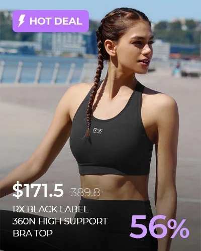 plus size wireless women sport bra RX Black Label 360N High Support Bra Top