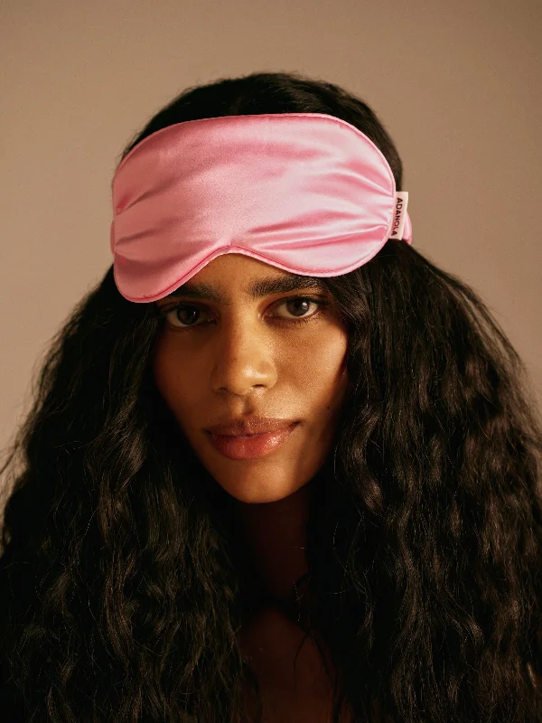 medium impact compression women sport bra Silk Sleep Mask - Candy Pink