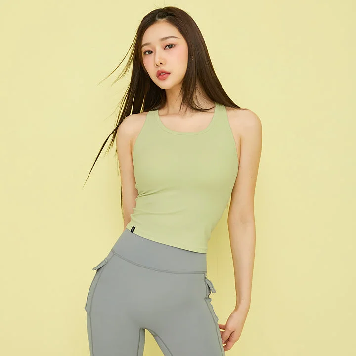 underwire women sport bra for enhanced shaping Soft Ribbed Racerback Top
