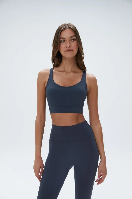 colorful women sport bra for a stylish look Ultimate Cross Back Bra - Midnight Blue