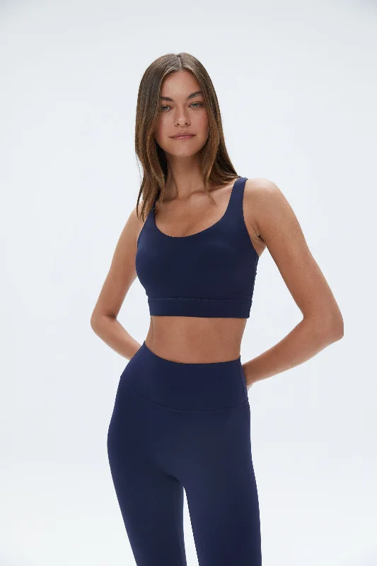 racerback women sport bra for freedom of movement Ultimate Cross Back Bra - Navy Blue racerback women sport bra for freedom of movement Ultimate Cross Back Bra - Navy Blue