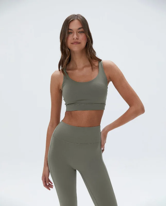 breathable women sport bra for ventilation Ultimate Cross Back Bra - Olive Green