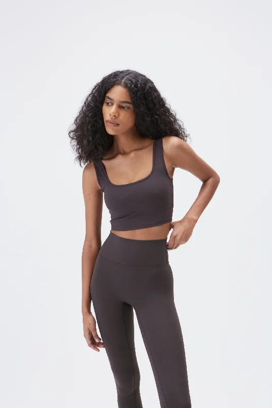 moisture wicking women sport bra for dryness Ultimate Square Neck Bra - Coffee Bean