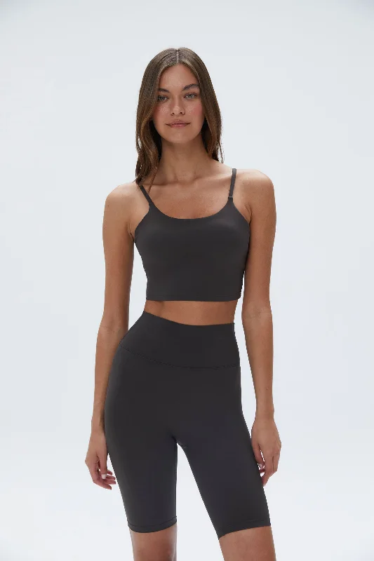 hypoallergenic women sport bra for sensitive skin Ultimate Tank Bra - Coffee Bean