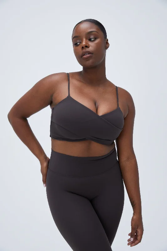 quick drying women sport bra for convenience Ultimate Wrap Bra - Coffee Bean