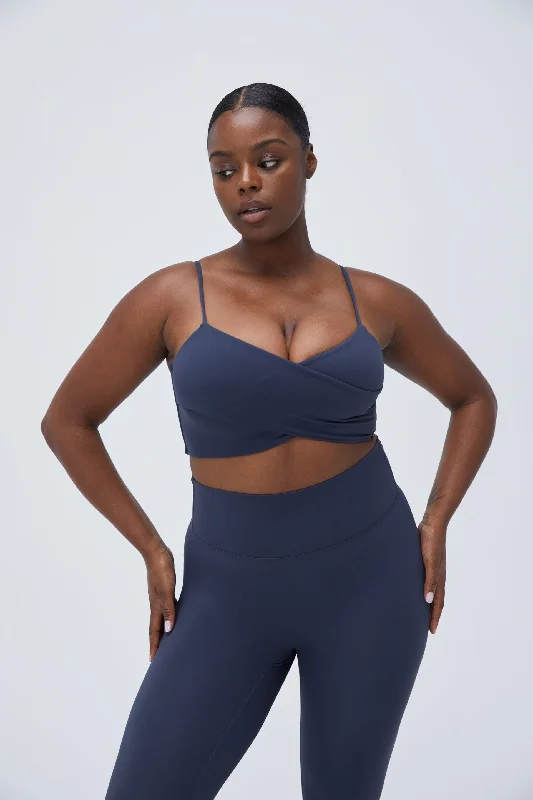 breathable women sport bra for ventilation Ultimate Wrap Bra - Midnight Blue