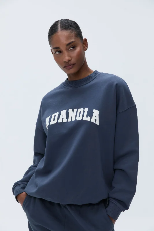 seamless women sport bra for smooth under clothes Varsity Oversized Sweatshirt - Washed Midnight Blue seamless women sport bra for smooth under clothes Varsity Oversized Sweatshirt - Washed Midnight Blue