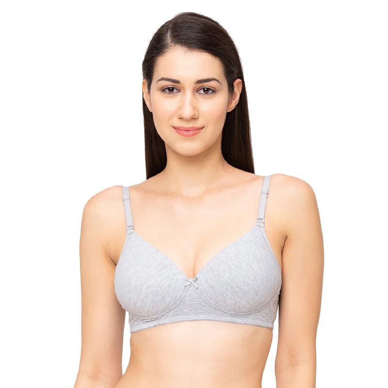 matching women T Shirt Bras with workout sets 1059-Cotton Basics Plain Padded Bra Grey matching women T Shirt Bras with workout sets 1059-Cotton Basics Plain Padded Bra Grey