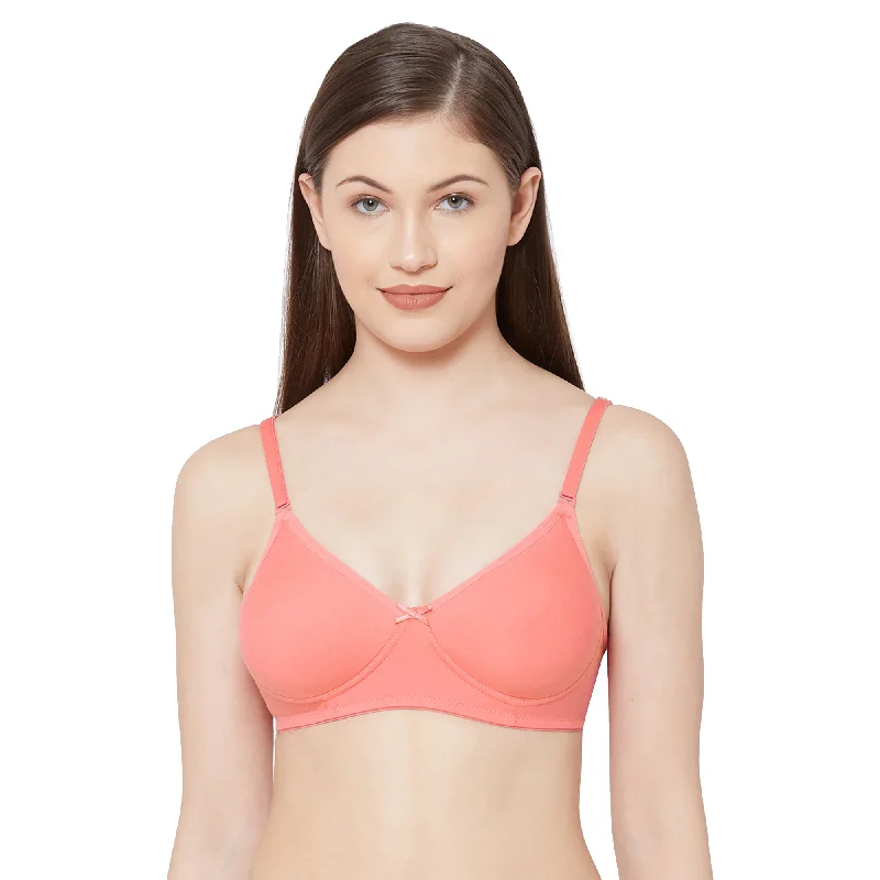 lace trim women T Shirt Bras for a feminine touch 1030-Cotton Basics Plain Soft Padded T-Shirt Bra Peach lace trim women T Shirt Bras for a feminine touch 1030-Cotton Basics Plain Soft Padded T-Shirt Bra Peach