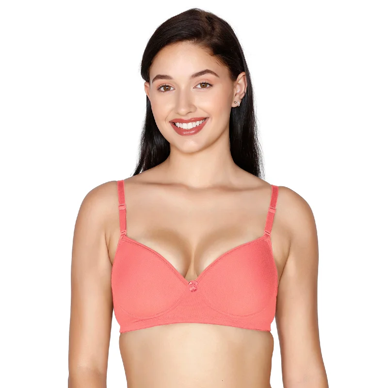multi way women T Shirt Bras for versatile styling Slick - Cotton Mold Padded T-shirt Bra Peach multi way women T Shirt Bras for versatile styling Slick - Cotton Mold Padded T-shirt Bra Peach