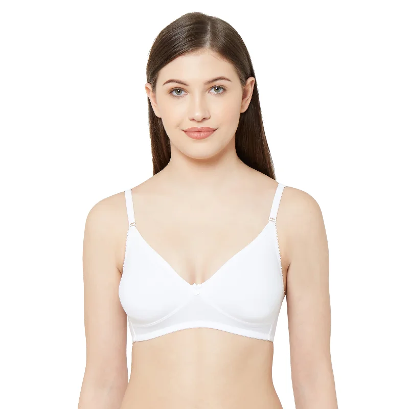 printed women T Shirt Bras with floral patterns Dipti-Plain Mold T-shirt Bra  White