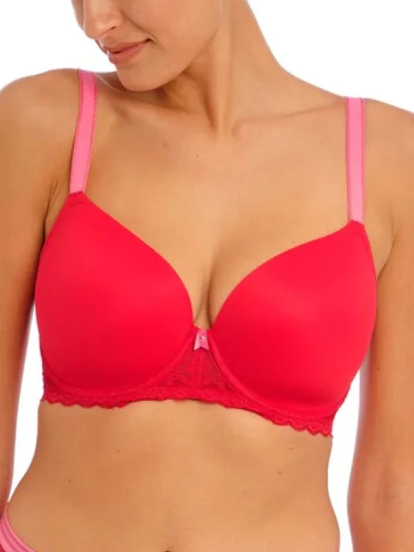 underwire women T Shirt Bras for added support Offbeat Moulded Demi T-Shirt Bra - Chilli Red underwire women T Shirt Bras for added support Offbeat Moulded Demi T-Shirt Bra - Chilli Red