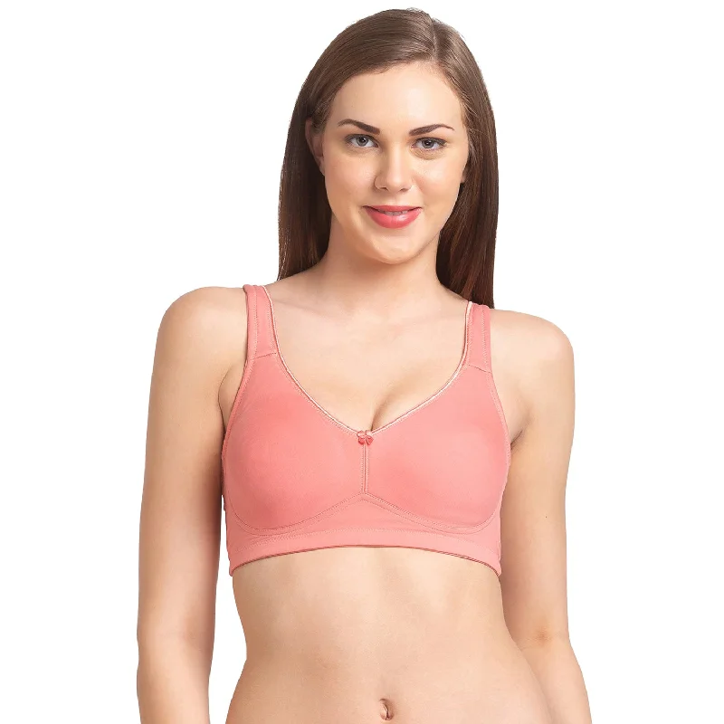affordable women T Shirt Bras for budget shoppers Rose - Non Padded Solid Minimizer Bra Peach affordable women T Shirt Bras for budget shoppers Rose - Non Padded Solid Minimizer Bra Peach