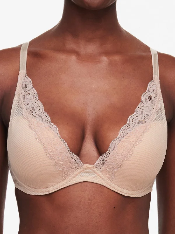 padded women T Shirt Bras for a natural look Brooklyn Plunge Bra - Cappuccino
