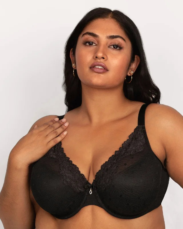 push up women T Shirt Bras for enhanced curves Sheer Whisper Plunge T-Shirt Bra - Black Hue push up women T Shirt Bras for enhanced curves Sheer Whisper Plunge T-Shirt Bra - Black Hue