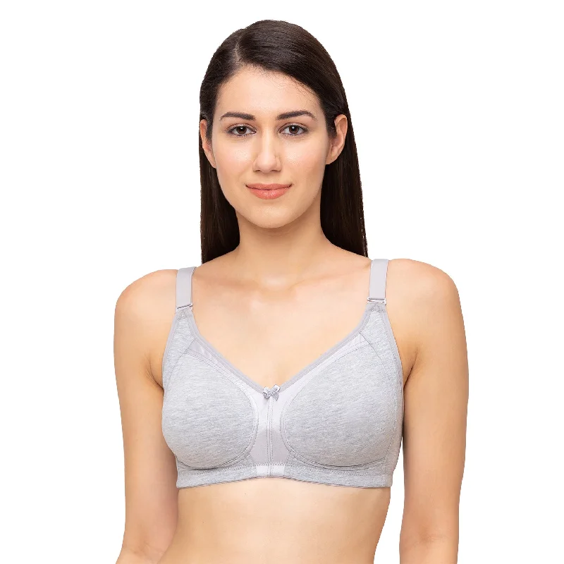 printed women T Shirt Bras with geometric designs Shrishti-Plain Non Padded Full Cup Bra Grey printed women T Shirt Bras with geometric designs Shrishti-Plain Non Padded Full Cup Bra Grey