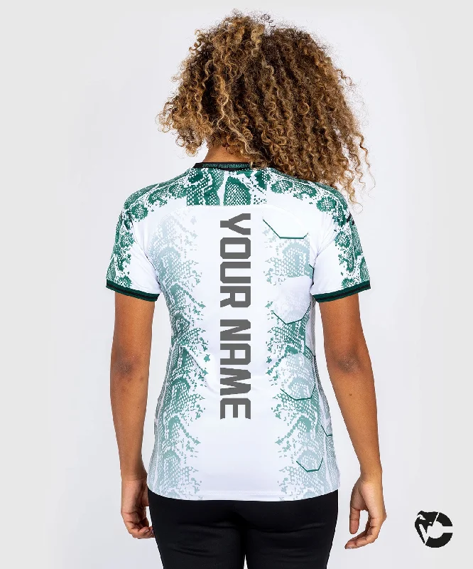postpartum women T Shirt Bras for comfort UFC Adrenaline by Venum Personalized Authentic Fight Night Women’s Walkout Jersey - Emerald Edition - White/Green postpartum women T Shirt Bras for comfort UFC Adrenaline by Venum Personalized Authentic Fight Night Women’s Walkout Jersey - Emerald Edition - White/Green