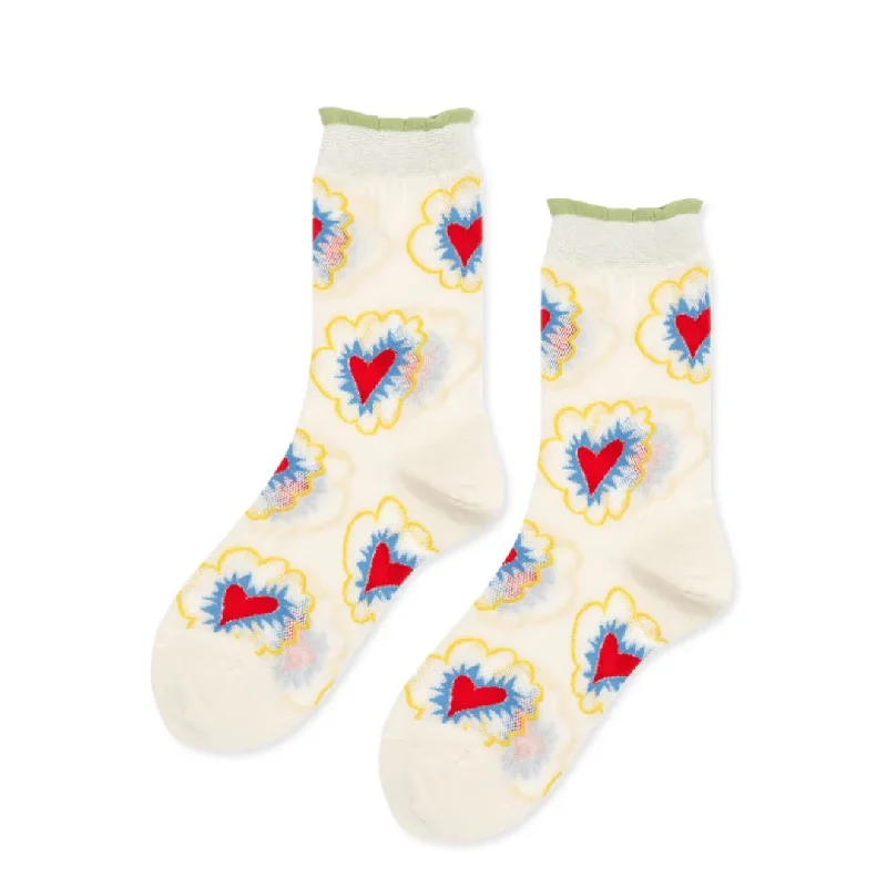 Women's microfiber socks for a lightweight option Baz Crew Socks (Ivory)