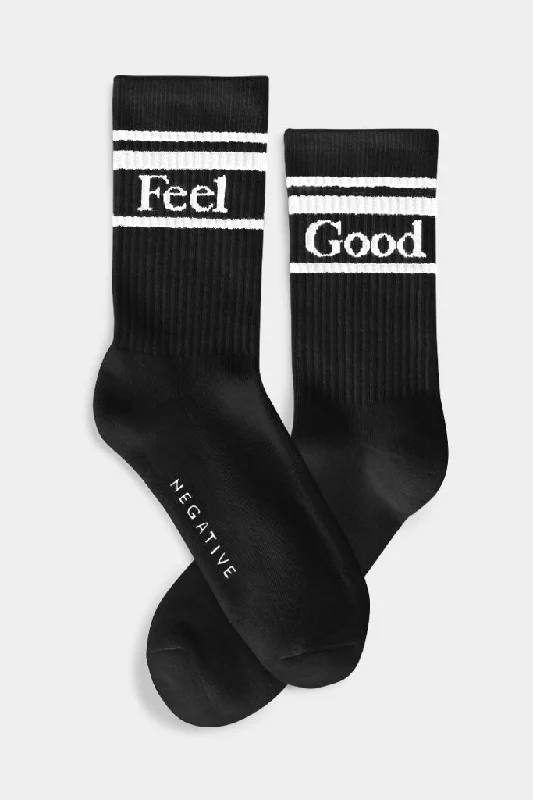 Women's spandex - infused socks for stretch Feel Good Varsity Sock in Black