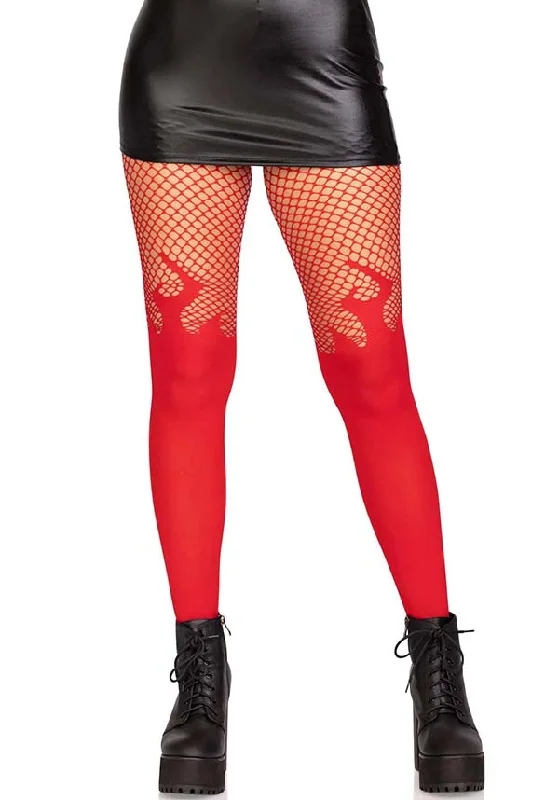 White stockings for a pure and innocent aesthetic Blaze Opaque [Red] | TIGHTS