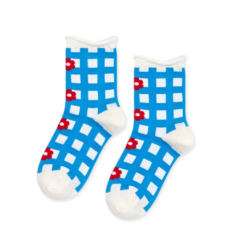 Women's cable - knit ankle socks for a cozy style Bloem Crew Socks (Aqua)