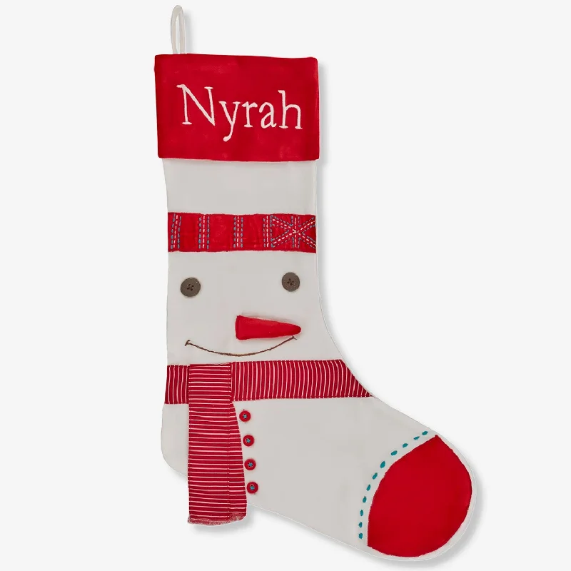 Spandex - infused stockings for stretch Dashing Snowman Stocking