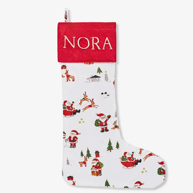 Bamboo - fiber stockings for eco - friendliness Dear Santa Printed Stocking