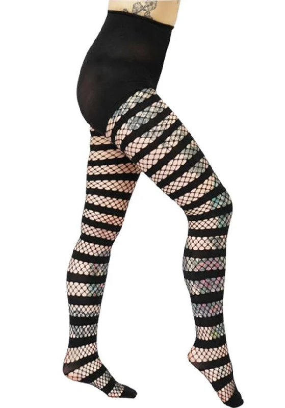 Pink stockings for a sweet and feminine appeal Fishnet Stripe | OPAQUE TIGHTS