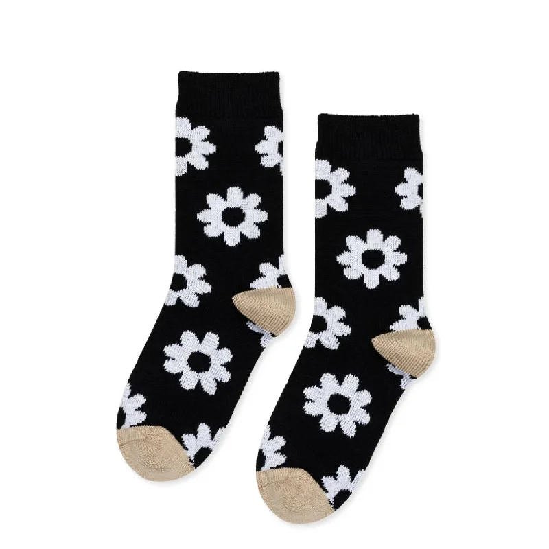 Women's over - the - calf socks with a stripe design Jones Crew Socks (Black)