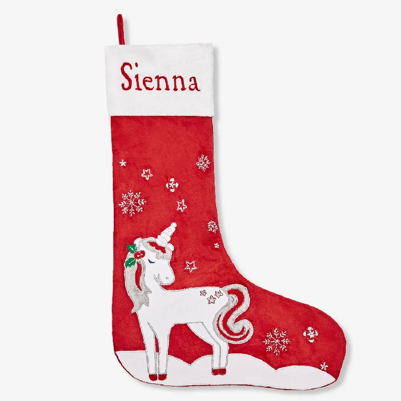 Patterned stockings with polka dots Magical Unicorn Luxe Stocking (Red Collection)