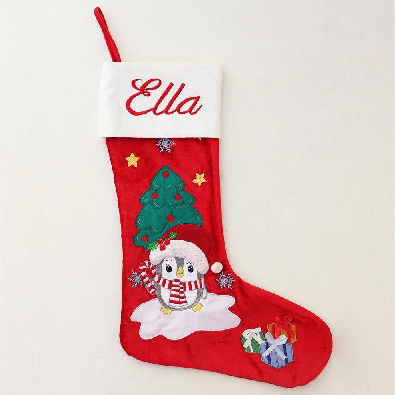 Thigh - high stockings with a lace garter belt Merry penguin stocking