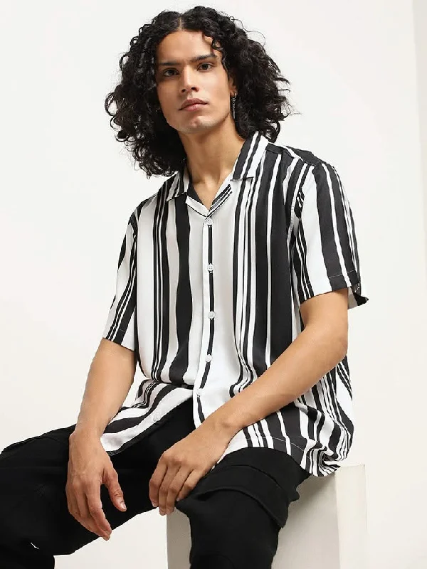 Women's tie - dye festival pants Straight - leg women jeans with a classic and timeless appeal Nuon Black Striped Shirt