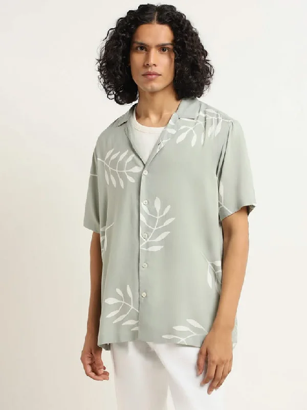 Women's embroidered ethnic pants Ripped women jeans for a rebellious and fashion - forward style Nuon Sage Printed Shirt