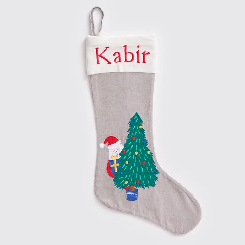 Compression stockings for improved blood circulation Peek-A-Boo Santa (Silver) Luxe Stocking Compression stockings for improved blood circulation Peek-A-Boo Santa (Silver) Luxe Stocking