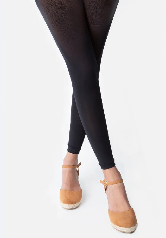 Women's Tights for Running Premium 50 Denier Footless Tights Black