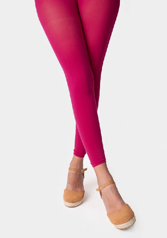 Cotton Tights for Comfort Premium 50 Denier Footless Tights Cerise