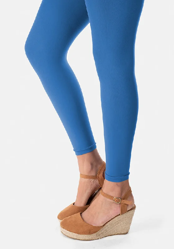 Patterned Tights for Women Premium 50 Denier Footless Tights Cobalt