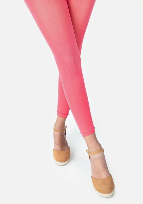 Plus Size Women's Tights Premium 50 Denier Footless Tights Coral
