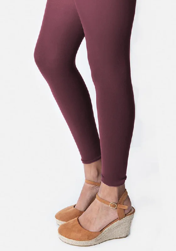 Women's Denim Look Tights Premium 50 Denier Footless Tights Damson