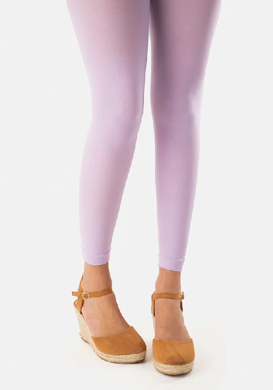 Tights with Geometric Patterns Premium 50 Denier Footless Tights Lilac