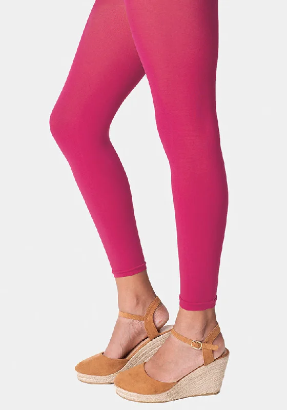 Leopard Print Tights for Women Premium 50 Denier Footless Tights Rose