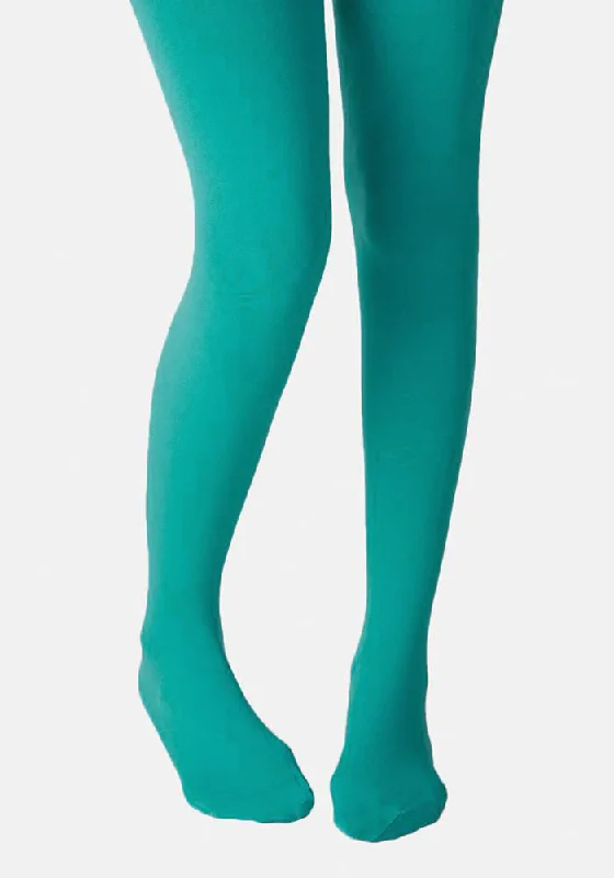 Tights with Suspender Belts Premium 80 Denier Tights Aqua